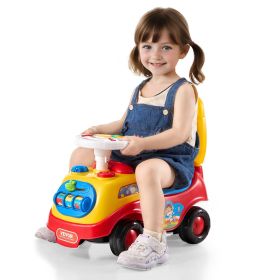 VEVOR Ride On Push Car for Toddlers, Ages 1-3, Ride Racer, Sit to Stand Toddler Ride On Toy, Classic Kids Ride On Car with Music Steering Wheel