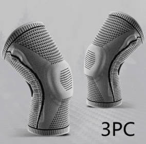 Knee Pads For Sport Knee  Silicone Spring Patella Protector (Option: Grey-2XL-3PCS)