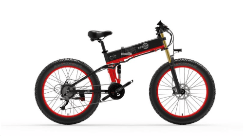 BEZIOR X PLUS E-Bike E-bicycle 1500W Motor 26x4.0  Fat Tire Black Grey (Option: BlackRed)