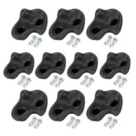 10PCS Plastic Textured Rock Climbing Stone Rocks Wall Stones Kids Assorted Kit Bolt Blue (Color: Black)