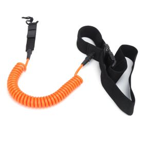 Surfboard Leash TPU Heliciform Comfortable HighElastic Surfing Safety Traction Rope(Orange ) (Color: Orange)