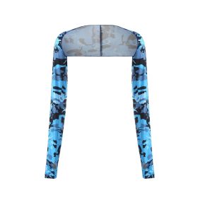 Sunscreen Shawl Arm Sleeve Outdoor Men's And Women's Outdoor Sports Leisure Riding Golf Ice Silk Shoulder Length Sleeves (Color: Royal Blue Camouflage)