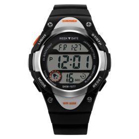 Outdoor Children's Sports Electronic Watch Deep Waterproof (Color: Black)