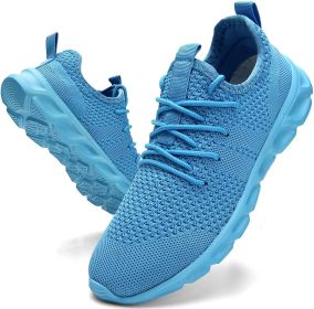 2022 Summer men's casual shoes light sneaker white large size outdoor breathable mesh fashion sports black running tennis shoes (Shoe Size: 42, Color: Blue)