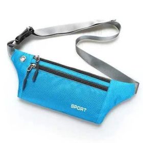 Multifunctional Outdoor Sports Close-Fitting Mobile Phone Bag Casual Messenger Bag (Color: light blue)