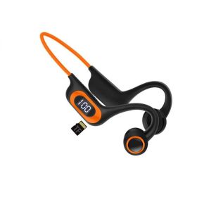 Bone Conduction Earphone Wireless Bluetooth 5.3 Headphone Outdoor Sport Earbud Headset With Mic For Android Ios Support SD Card (Ships From: China, Color: Coral color)