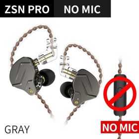 Metal Earphones 1BA+1DD Hybrid Technology HIFI Bass Earbuds In Ear Monitor Headphones Sport Noise Cancelling Headset (Ships From: China, Color: ZSNPro Gray No Mic)