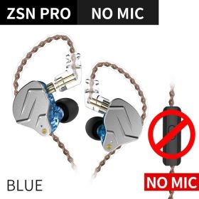 Metal Earphones 1BA+1DD Hybrid Technology HIFI Bass Earbuds In Ear Monitor Headphones Sport Noise Cancelling Headset (Ships From: China, Color: ZSNPro Blue No Mic)