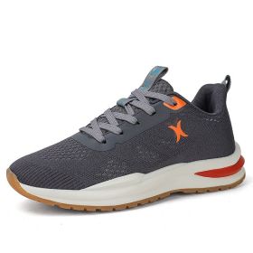 New spring and autumn comfortable soft sole men's fashion all-match sports shoes lightweight non-slip outdoor leisure men's single shoes leisure (Color: Gray, size: 45)