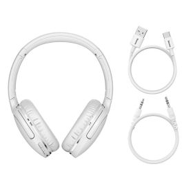 D02 Pro Wireless Headphones Bluetooth Earphone 5.0 Foldable Headset Sport Headphone Gaming Phone Fone Bluetooth Earbuds (Ships From: China, Color: White)