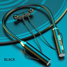 Wireless Headphones Bluetooth 5.0 Neckband Earphones Magnetic Sports Waterproof TWS Earbuds Blutooth Headset With Microphone Mic (Ships From: China, Color: Black)