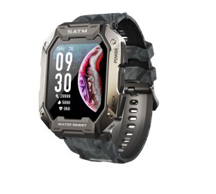 C20 three prevention sports intelligent wearable watch Outdoor waterproof monitoring heart rate and blood pressure multi-function (colour: Camouflage black)