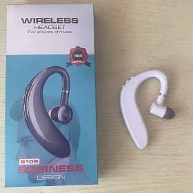 Wireless earphones with microphone for all smartphones; hands-free sports headphones with Bluetooth connection and microphone (Ships From: China, Color: White retail box)