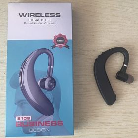 Wireless earphones with microphone for all smartphones; hands-free sports headphones with Bluetooth connection and microphone (Ships From: China, Color: Black retail box)