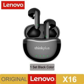 X16 Headphone Bluetooth 5.2 TWS Wireless Earbuds Stereo Sports Earhook Earphone With Dual HD Microphone (Color: Lenovo X16 Black)