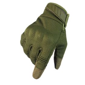 Men Riding Gloves Cycling Bike Full Finger Motos Racing Gloves Antiskid Screen Touch Outdoor Sports Tactical Gloves Protect Gear (Color: Green, size: L)