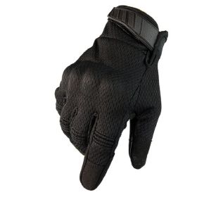 Men Riding Gloves Cycling Bike Full Finger Motos Racing Gloves Antiskid Screen Touch Outdoor Sports Tactical Gloves Protect Gear (Color: Black, size: XL)