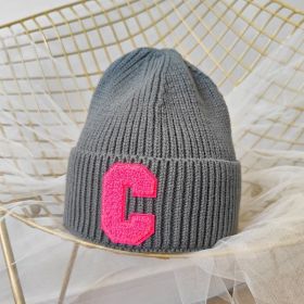 Simple Multi Color Big C Letter Winter Hat Women Winter Unisex Beanie Cap Outdoor Thick Warm Hip hop Sport Ski Knitted Hats (Color: 006, size: Adult)