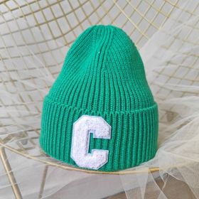 Simple Multi Color Big C Letter Winter Hat Women Winter Unisex Beanie Cap Outdoor Thick Warm Hip hop Sport Ski Knitted Hats (Color: 014, size: Adult)