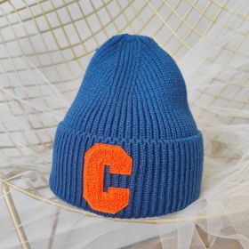 Simple Multi Color Big C Letter Winter Hat Women Winter Unisex Beanie Cap Outdoor Thick Warm Hip hop Sport Ski Knitted Hats (Color: 4, size: Adult)