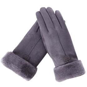 2021 New Fashion Women Gloves Autumn Winter Cute Furry Warm Mitts Full Finger Mittens Women Outdoor Sport Female Gloves Screen (Gloves Size: One Size, Color: 3)