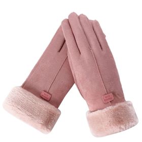 2021 New Fashion Women Gloves Autumn Winter Cute Furry Warm Mitts Full Finger Mittens Women Outdoor Sport Female Gloves Screen (Gloves Size: One Size, Color: 1)