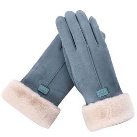 2021 New Fashion Women Gloves Autumn Winter Cute Furry Warm Mitts Full Finger Mittens Women Outdoor Sport Female Gloves Screen (Gloves Size: One Size, Color: 007)