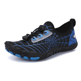 New children's fitness sports shoes outdoor beach swimming shoes upstream stream shoes (Color: Black/Blue, size: 29)