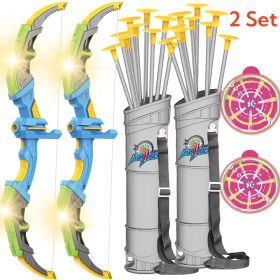 Bow and Arrow Set for Kids, Toyokar Archery Set Toy with Light-up LEDs, 10 suction bows and arrows (Quantity: 2 set)