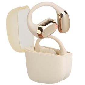 Wireless V5.4 Open Ear Earbuds with Earhook LED Display Charging Case IPX5 Waterproof 300Hrs Standby Time Touch Control Stereo Sport Headphones f (Color: Beige)