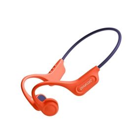 Real bone conduction bluetooth headset 32G memory not into the ear sports running anti-drop headphones (Color: beige-orange)