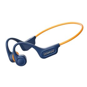 Real bone conduction bluetooth headset 32G memory not into the ear sports running anti-drop headphones (Color: blue-orange)