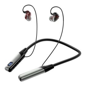 Bluetooth headset neck type ultra-long standby noise reduction for Apple Huawei 5.3 wireless in-ear sports headphones (Color: H6 Black)