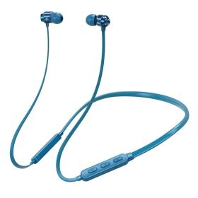 Neck-mounted Wireless Sports Headphones Neck Bluetooth 5.3 In-Ear Metal Earphones (Color: Blue)