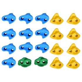 20Pcs Multi Colour Textured Climbing Rocks Wall Stones Kids Assorted Kit Bolt (Option: as picture)