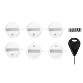 6pcs Plastic Cup Plug Surfboard FCS Round Surf Fin Plug G5 Box Fin Plug & Screw Key(white) (Color: White)